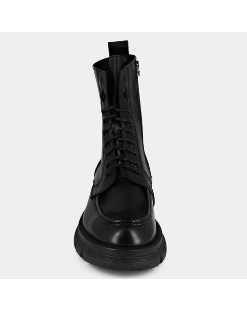 Boots en Cuir Rumilo noires - Talon 4.5 cm